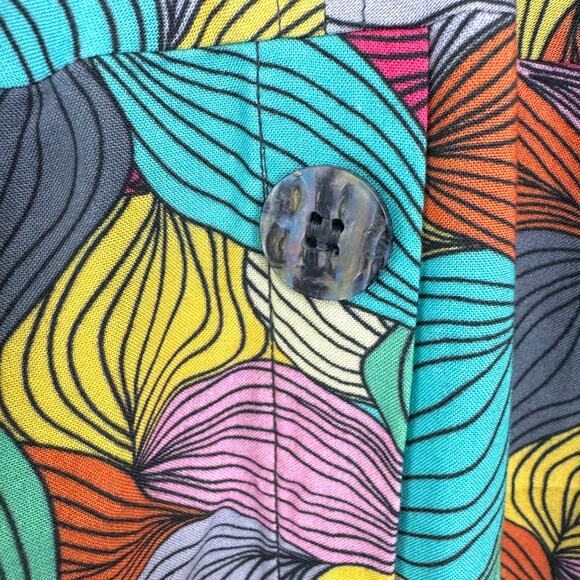 Parsley & Sage Womens Midi Dress Size L Abstract Leaf Lightweight Flowy Artsy - Picture 4 of 7